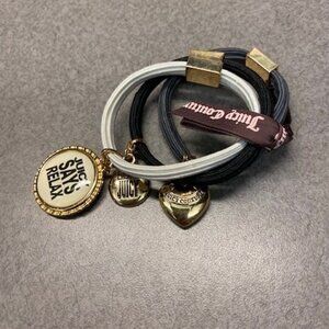 Juicy Couture Stretch Elastic Rubber Band Bracelet's Set of 3  (NEW) Y2K